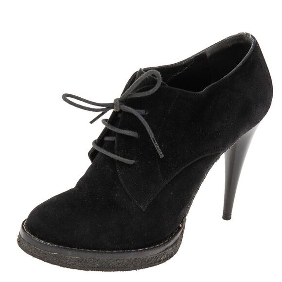 Balenciaga Black Suede Ankle Boots Size 37 - Picture 1 of 4